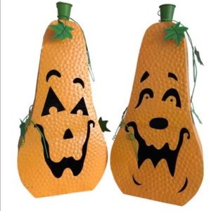 Two cute aluminum Jack O Lantern’s